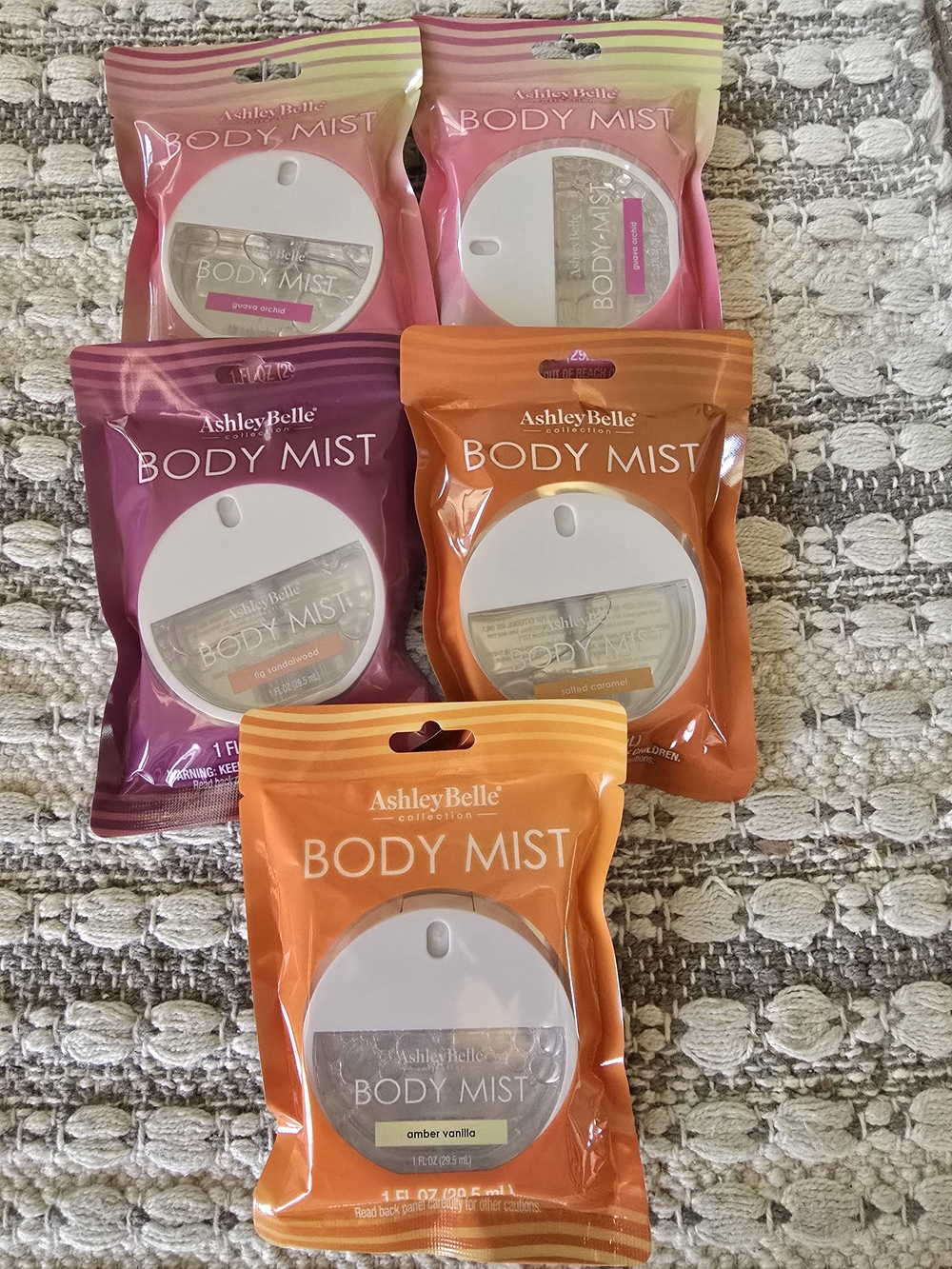 Body Mist Travel Spray - Orange, Pink, Purple (Pack)